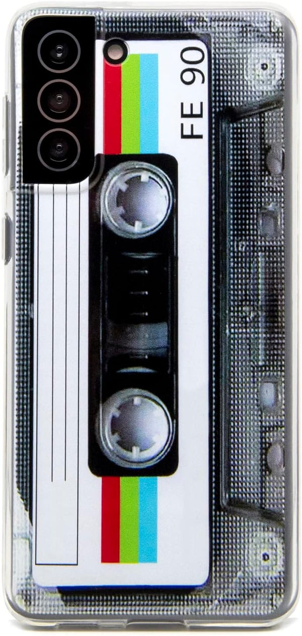 FAteam Case for Galaxy S21 Plus 5G - Shockproof Scratchproof TPU Soft Bumper Retro Cassette Tape Case