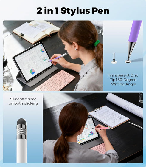 Kenkor Stylus(3pcs), 2-in-1 2/iPhone/Android/Samsung, Stylus Pen for Touch Screen, High Precision & Sensitivity Pen