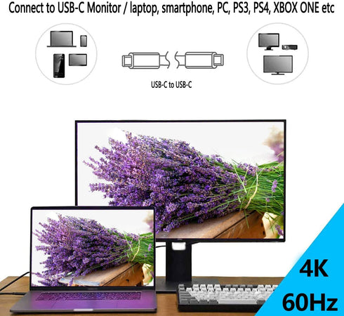 ASUS ZenScreen MB16A/MB14AC/MB16AC Portable Monitor Cable, 10Gbps USB 3.1, 4K@60Hz, 100W Fast Charging.
