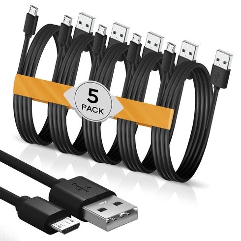 Micro USB Cable 5-Pack, Fast Charging Data Transfer Android USB Cord for Kindle Fire HD/ Galaxy S6