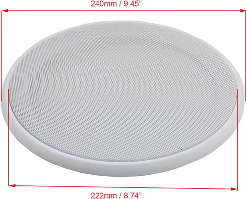 2pcs Round Ceiling Speaker Grill Covers for 8 Inch Speaker with Screws(White)
