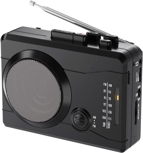 Portable Cassette Player & Recorder, Cassette Tape to MP3 Digital Converter, AM/FM