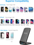NANAMI Upgraded Fast Wireless Charger,Qi-Certified Wireless Charging Stand Compatible Samsung Galaxy S24/S23/S22/S21/S20/S10/S9/Note 20 Ultra/10/9 & Qi Phone Charger for iPhone 15/14/13/12/SE/11/XR