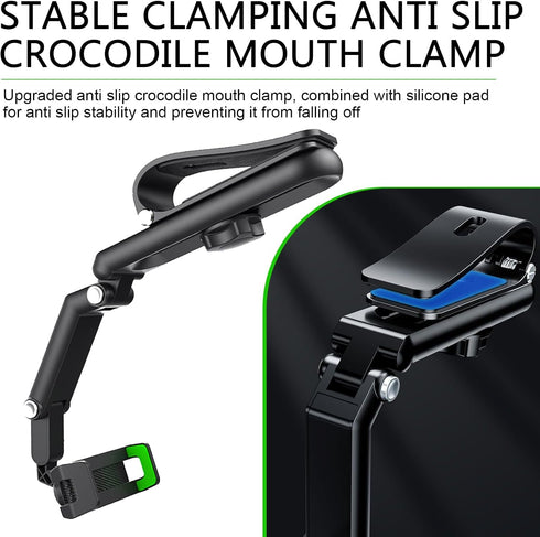 SLIMI 1 360 #01) PC Sun Visor Phone Holder, Adjustable Rear View Phone Holder, Multifunctional Car Mobile Phone