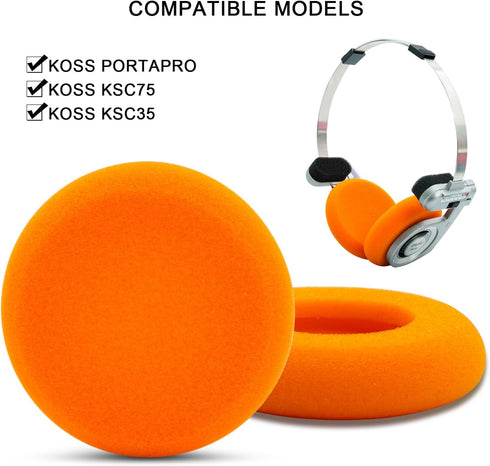 GVOEARS Replacement Cushion Earpads for Koss Portapro Headphones 2 Pairs (Green + Orange)