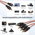 2 4 15 to Channel Male RCA Car Audio Cable Ft, Bi-Directional Y Splitter RCA Adapter Interconnect Cord, OFC Shielded