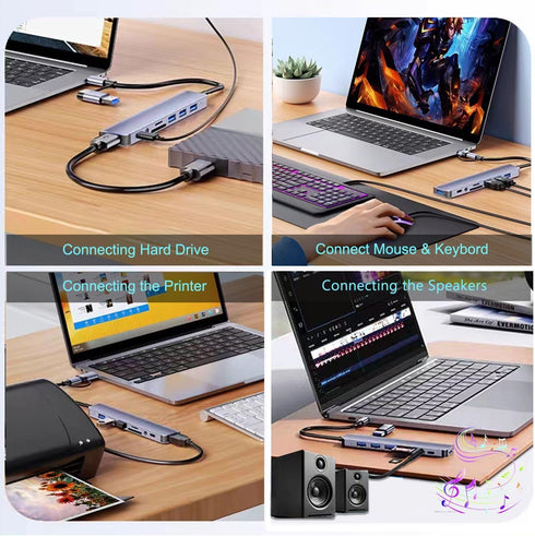 vienon 3.0, 8 1 3.5mm USB C Hub USB Hub Aluminum in USB Extender with SD/TF Card Reader, Aux Headphone Jack for MacBook