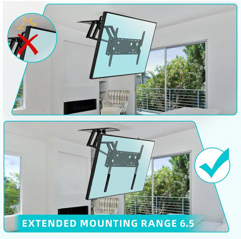 Vertical VESA Extender Bracket Kit, Steel TV Mount Extension for Low VESA Pattern TVs, Suitable for Most VESA Mounts