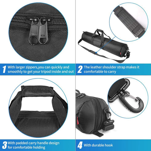 HEMMOTOP 31.5x7 R08018 Tripod Case, in Heavy Duty Tripod Bag with Shoulder Strap and Handle, All Sides Thick Padded