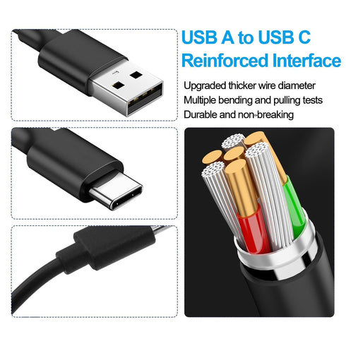 USB C Charger Cable for TOZO HT2 T20 T9 T10 T12 Pro G1 NC9 Hybrid NC2 NC7 A1 A2 Mini True Bluetooth Earphones (0.5m,