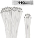 KiyHemo 110PCS Metal Zip Ties, 11.8IN +7.8IN Stainless Steel Zip Ties Heavy Duty