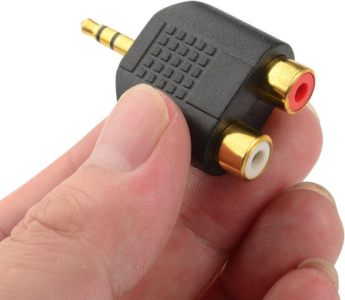 CERRXIAN LEMENG Gold Plated 3.5mm Stereo to 2-RCA Male to Female Adapter, Audio Splitter, Dual RCA Jack