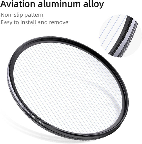 49mm Blue Streak Effect Filter, Premium Optical Glass 360 Rotatable Anamorphic Flare Special Effects Lens Filter
