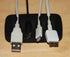ENVISIONED Desktop Cable Organizer, Weighted Eco-Friendly Silicone with 4 Reusable Cable Ties - Black