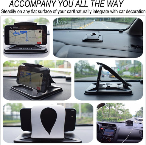 AONKEY Cell Phone Holder for Car, Anti-Slip Dashboard Mount for All Smartphones, Compatible with iPhone & Galaxy