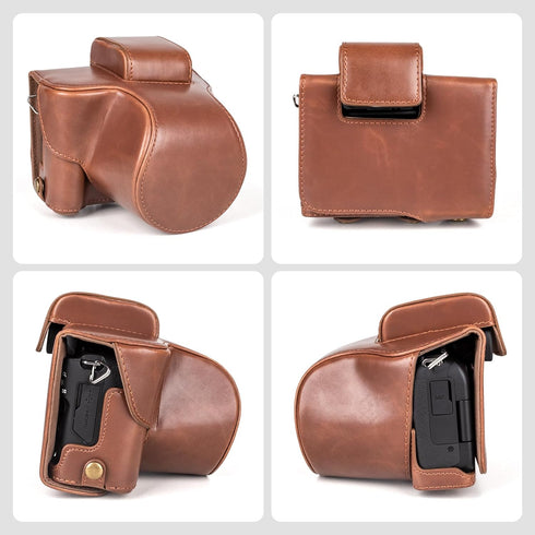 MUZIRI KINOKOO EOS R50 R100 Case, Retro PU Leather Protective Case for Canon EOS R50 R100 DSLR Camera