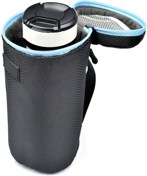 4Pcs Neoprene Waterproof DSLR Camera Lens Pouch Zipper Bag with Metal Hook for Camera Lens