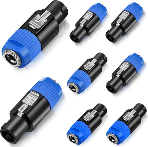 8 Pack NL4FC Speaker to 1/4 Adapter, Male to 1/4 inch TS Female Converter, 1/4 inch Female to NL4FC Male Connectors