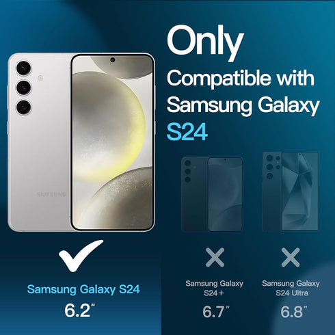 JETech Screen Protector for Samsung Galaxy S24 6.2-Inch, 2-Pack with Camera Lens Protector, HD Clear
