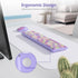 Typewriter Wireless Keyboard and Mouse Combo, 2.4G Office 104 Keys Retro Punk Keyboard, Cute Purple Silent Keyboard