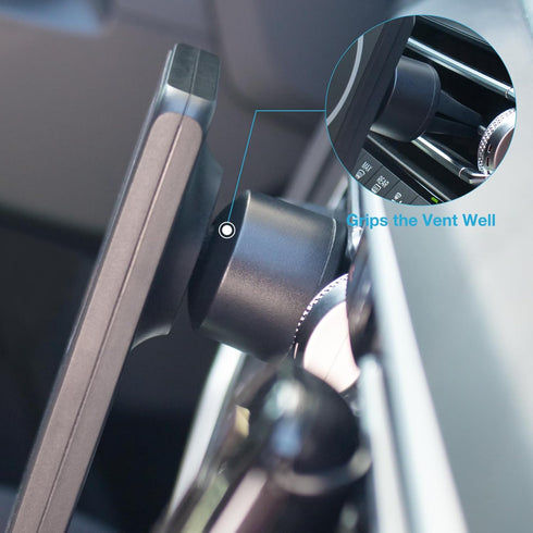 Magnetic Wireless Car Charger, 7.5W Fast Charging Mount for iPhones, Dashboard Holder with Safety Protection, Rotatable