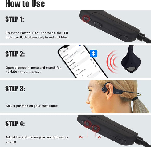 Headset Bluetooth Bone Conduction Headphones Waterproof Open Ear Headphones Wireless Sports Sweatproof Earphones