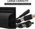 Cable Management Under Desk, Black (31.5in J Channel, 2x15.7in) - Self Adhesive Cable Raceways, Easy Install