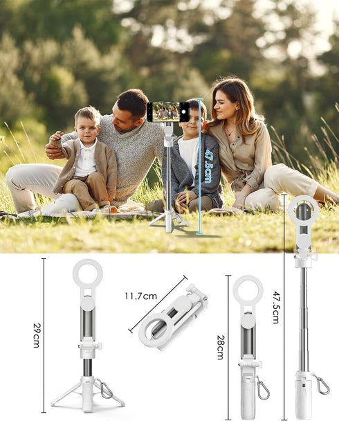 CloudValley 4-in-1 Magnetic Multifunctional Selfie Stick Tripod, Mini Portable Pocket Phone Stand with Detachable