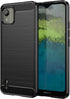 Shockproof Carbon Fiber Jacket Phone Case for Nokia C110, Scratch Resistant Soft TPU, Black