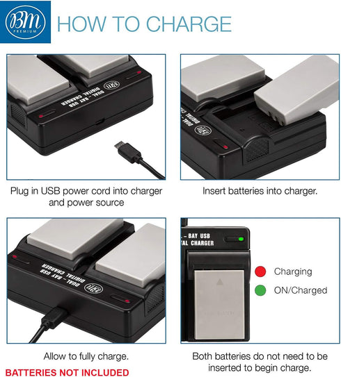 EN-EL5 Dual Rapid Battery Charger for Nikon Coolpix P80, P90, P100, P500, P510, P520, P530 Digital Camera