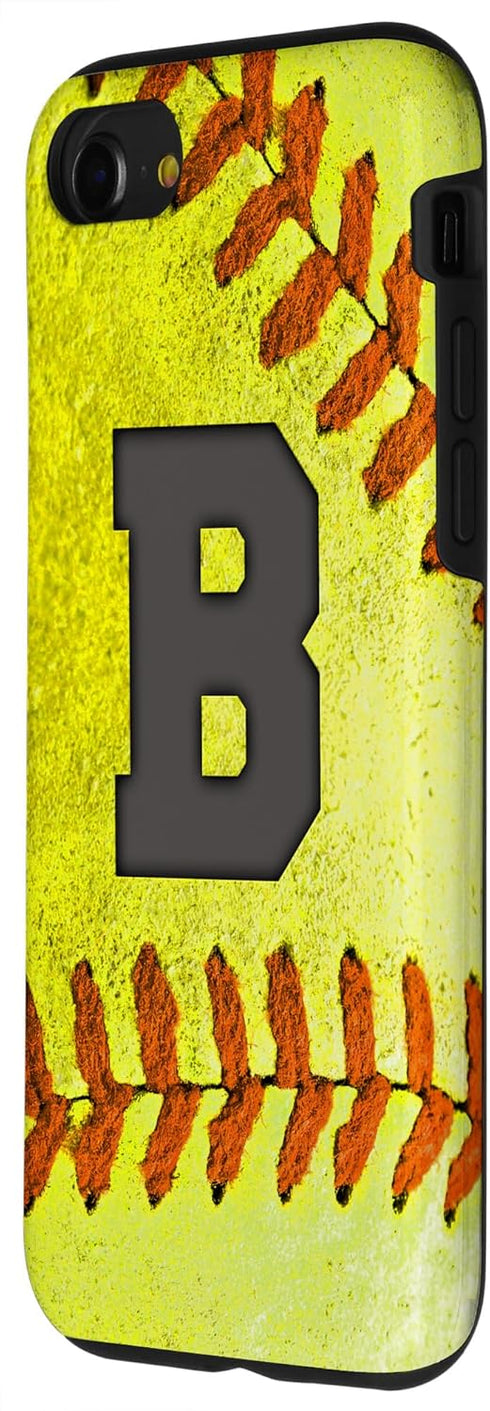 iPhone SE (2020) / 7 / 8 Softball Phone Case with letter B Softball Player Name Gift Case