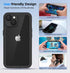 iPhone 14 Waterproof Case with Built-in Screen Protector, Heavy Duty Dustproof Shockproof Cover for 6.1" Black.