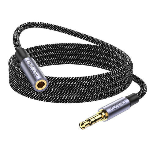 MOSWAG 10FT/3Meter 3.5mm Extension Cable Audio Male to Female Stereo Extension Adapter