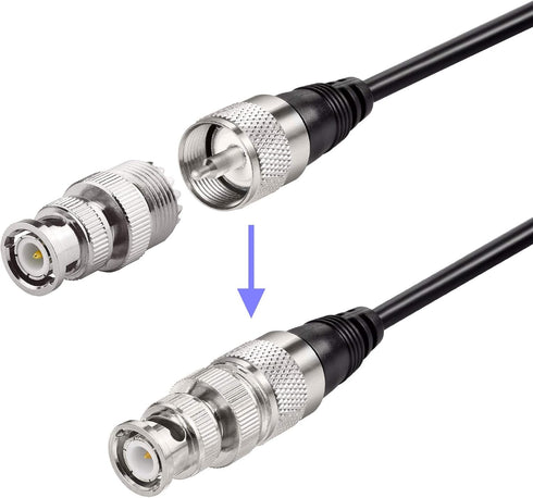BINGFU 27MHz PL259 CB Radio Antenna & BNC Male Magnetic Base Compatible with Cobra Midland Uniden Maxon President
