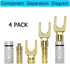 XMSJSIY Y Spade Plug,Speaker Spade Connector, Fork Spade Plug 45 Degree for Speaker Wire, Plug Audio Jack Connector Pure Copper for Speaker Wire,Screw Locking Speaker Wire Connector -4pcs by XMSJSIY