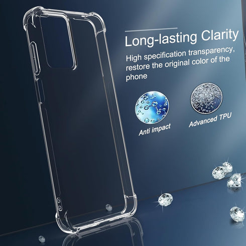 Clear Case for Moto G Play 2024 with 2pcs Screen Protector, Flexible TPU Shock-Absorption for Motorola
