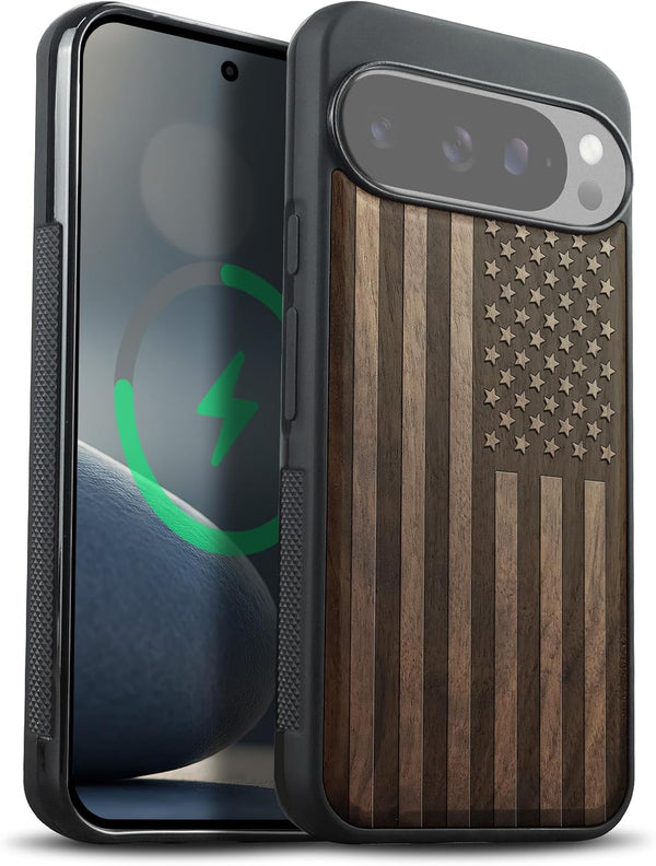 Carveit Magnetic Wooden Case for Google Pixel 10 Pro XL Case, Wood Artisan