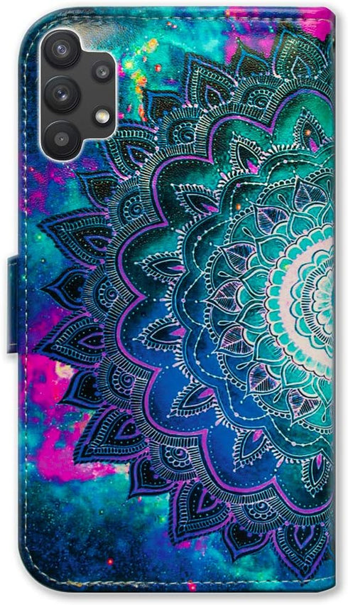 Galaxy A32 5G Case, Mandala Flower Leather Flip Wallet Cover with Card Slot Holder for Samsung Galaxy A32 5G