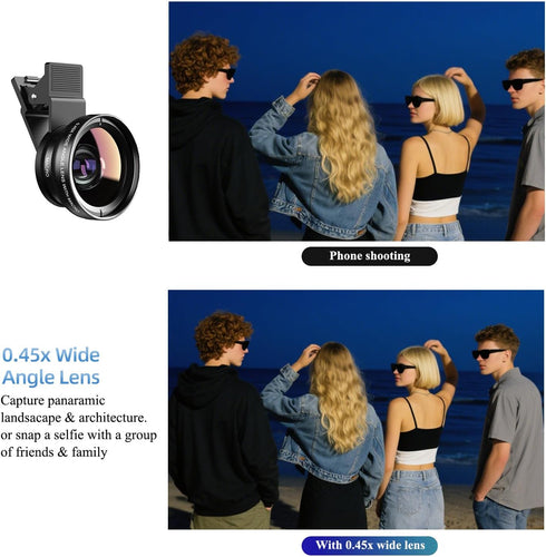 KWTOUL 2 1 0.45 15x Phone Camera Lens in Phone Lens Kit, Super Wide Angle Lens Macro Lens, Wide Compatibility