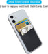 SS Phone Wallet Stick On - 2 Pocket Sleeve Adhesive Card Holder for iPhone, Samsung, Most Smartphones - 6 Pack