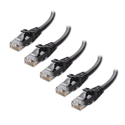 Cable Matters 10Gbps 5-Pack Snagless Cat 6 Ethernet Cable - 14ft, Cat