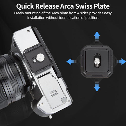Nitze Aluminum Capture Clip, Camera Clip Backpack Mount with Anti-Off Lock and 4-Side Mountable Arca Quick Release