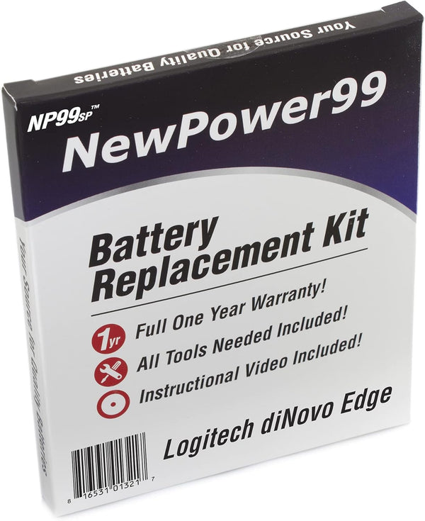 NP99sp Battery Kit for Logitech diNovo Edge Wireless Keyboard, Includes Video Instructions and Extended Life Battery