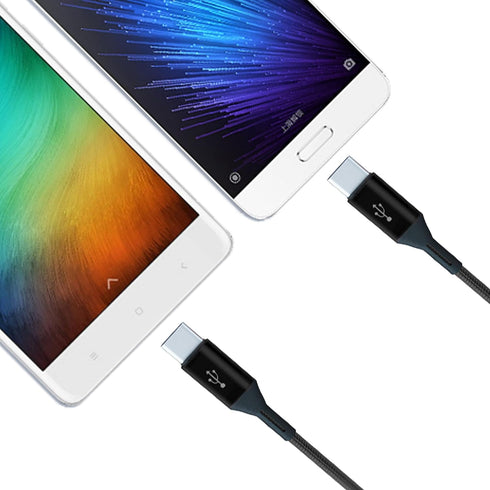 GELRHONR 3 in 1 USB C Splitter Cable, 5A Fast Charge, 3 Type-C Male, 1.2m Nylon Braided, Compatible with Mobile/Android.