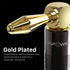 FosPower Right Angle Banana Plugs (12 Pairs / 24 pcs), 24K Gold Plated Closed Screw Speaker Plug Connectors