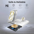 Jabees 4-in-1 15W Bedside Charging Dock: Wireless Charger + Night Light for iPhone, Samsung, Apple Watch & AirPods