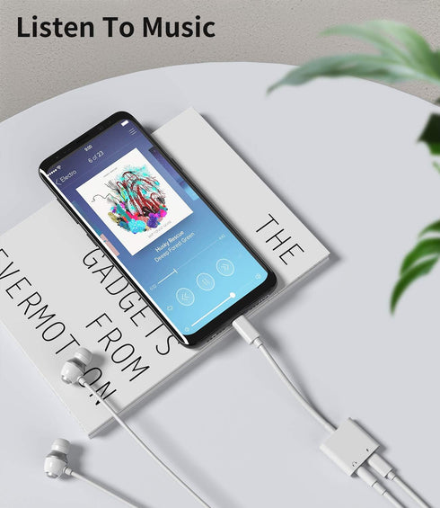 USB C to 3.5mm Headphone Charger Adapter, Type C Earphone Jack AUX Dongle Audio Fast Charging Cable for Samsung Galaxy,