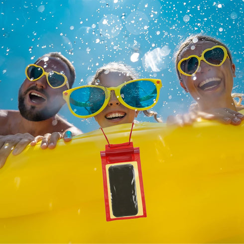 PATIKIL Waterproof Phone Pouch, 2 Pack Universal Lanyard Dry Bag for Beach Swimming Pool, Yellow
