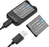 Andoer NP-6L Battery Charger with LED Indicator Light + 2 x NP-6L 3.7V 700mAh Batteries with USB Charging Cable