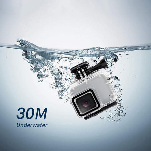 D&F Waterproof Housing Case for HERO7 White & Hero 7 Silver, 30M Underwater Photography Protective Shell with Screen